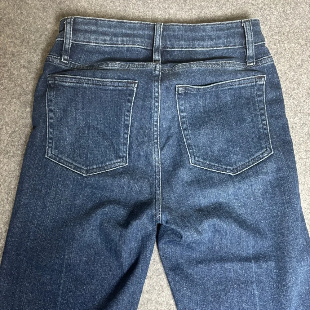 Frame Blue Le Crop Mini Boot Flare Wide Leg Frayed Raw Hem Denim Jeans Womens 26 - Picture 3 of 8